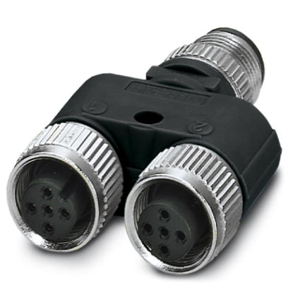 SAC-5P-M12Y/2XM12FS VP BK    Y-distributor/connector M12, with female connector M12, 5-pos. connector (parallel)