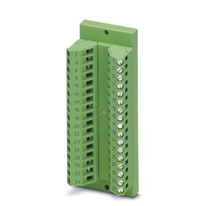DFLK 34    VARIOFACE panel feed-through module, for direct coupling of single signal lines of up to 2.5 mm? to flat-ribbon cable plug connector, 34-po
