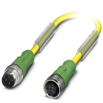 SAC-4P-M12MS/ 0,3-PUR/M12FS D    Sensor/actuator cable, straight male connector M12 on straight female connector M12, 4-pos., cable length: 0.3 m