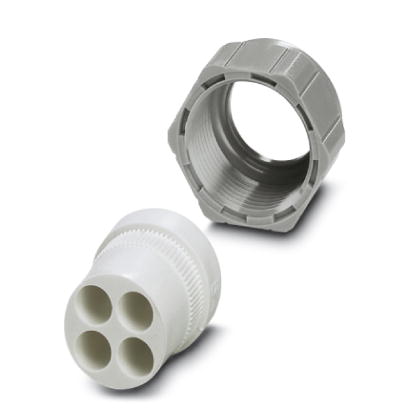 VC-K-KV-PG21 4X8    Half screw connection Pg21, made of plastic, consisting of rubber seal with several holes and one pressure screw, for type 2 - 4 h