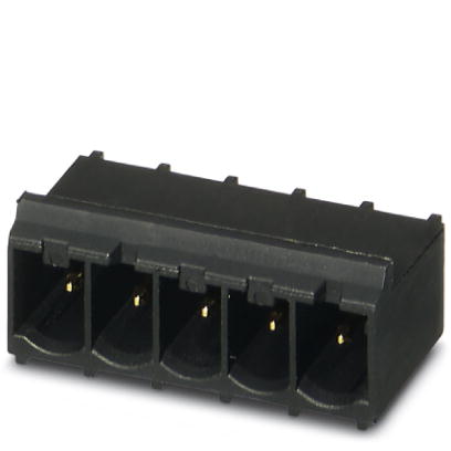 VS-MSTBAH 2,5/ 5-GB-5,08-BK-A    MSTB contact insert, for PCB assembly, 24 V, 5-pos., with angled solder pins, RAL 9005 (black), for panel mounting fr