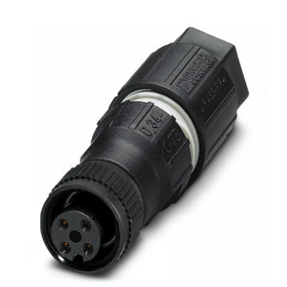SACC-M12FS-4QO-0,75    Sensor/actuator connector, socket, straight, 4-pos., M12, A-coded, QUICKON-ONE, plastic knurl, cable diameter max. 8 mm