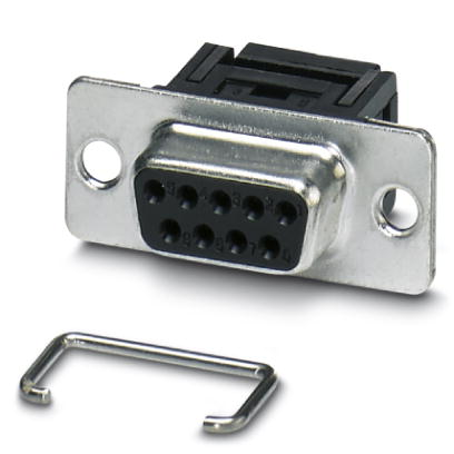 VS-09-BU-DSUB-FK    D-SUB contact insert, shell size 1, with nine signal contacts, contact type socket, flat-ribbon cable connection, angled, fixing w