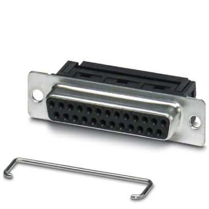 VS-25-BU-DSUB-FK    D-SUB contact insert, shell size 3, with 25 signal contacts, contact type socket, flat-ribbon cable connection, angled, fixing wit