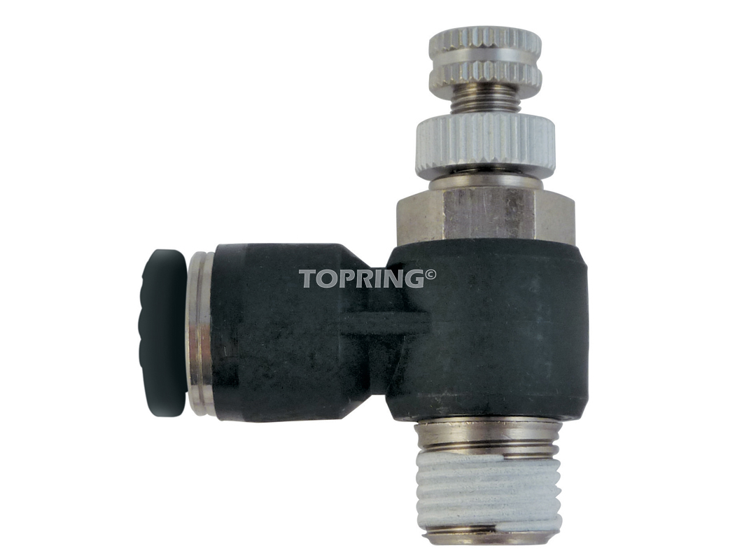 Régulateur de débit - coude fileté 6mm x 1/8(m)bspt topfit
