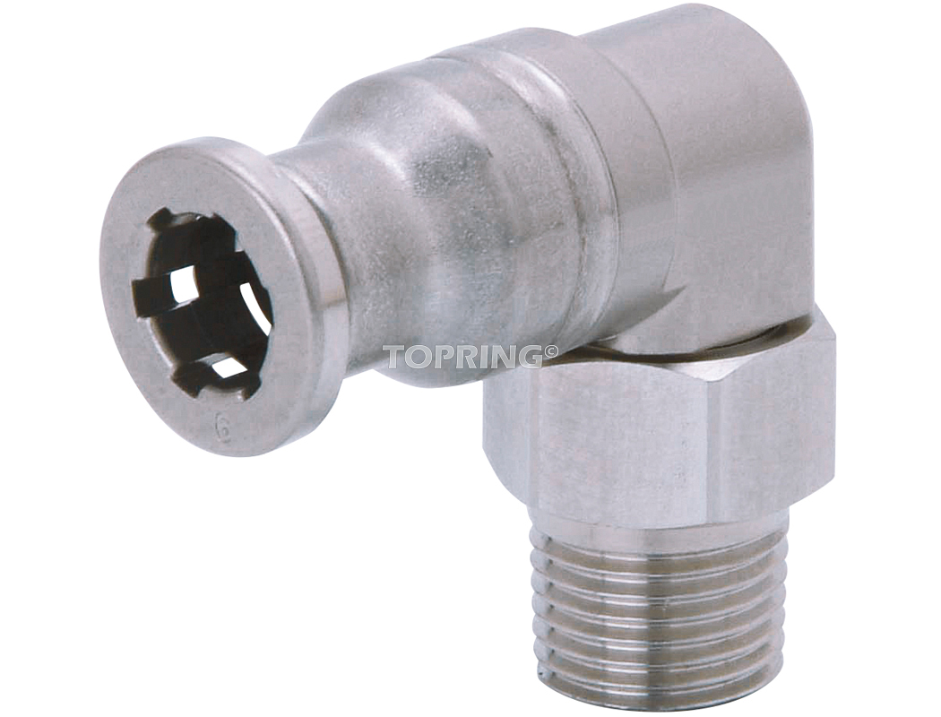 Coude (M) piv. 10mm x 1/4(M)BSPT Inox TOPFIT